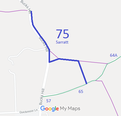 Map showing Sarratt 75 The Narrows