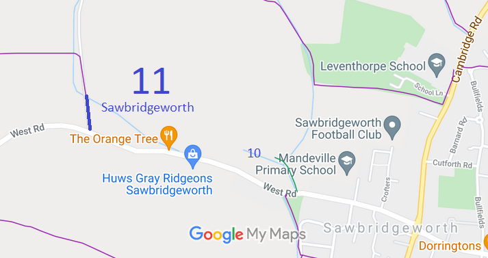 Map showing Sawbridgeworth 11