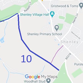 Map showing recorded Shenley paths