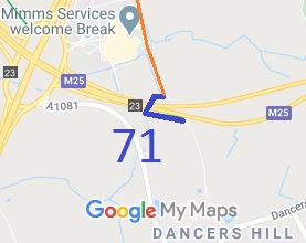Map showing South Mimms 71 bridleway