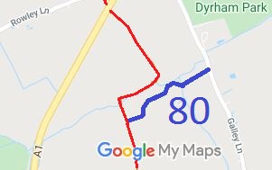 Map showing South Mimms 80 bridleway