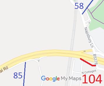 Map showing St Albans City 104 byway
