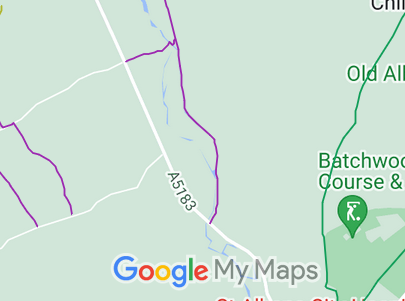 Map showing recorded St Michael Rural and Redbourn paths