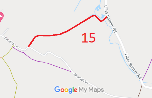 Map showing recorded St Paul's Walden paths