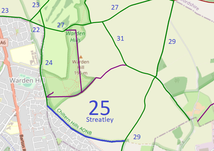 Map showing recorded paths