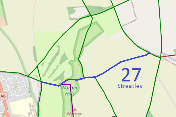 Map showing recorded paths