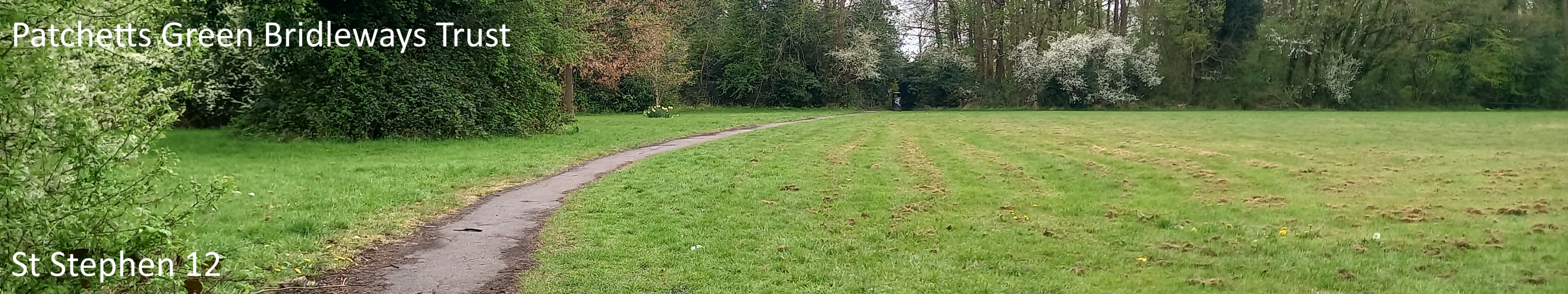 image of St Stephen 12 bridleway taken in 2025 showing path with trees to one side