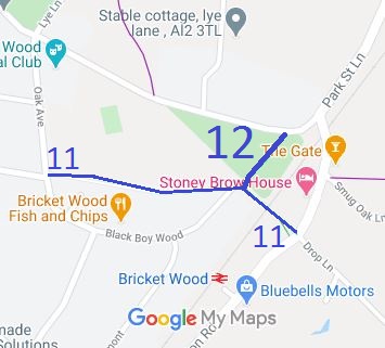 Map showing recorded St Stephen paths