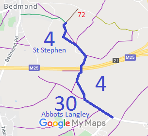 Map showing St Stephen 4 bridleway