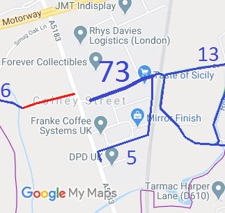 Map showing recorded St Stephen 73 paths