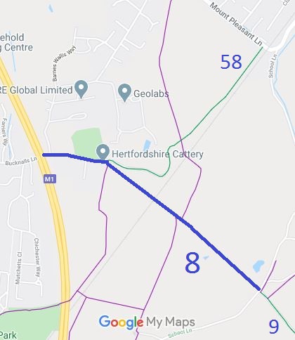 Map showing St Stephen 8 bridleway