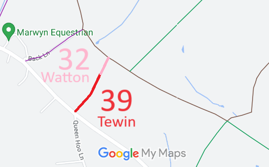 Map showing Tewin 39