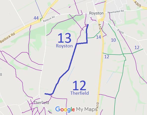 Map showing Royston 13