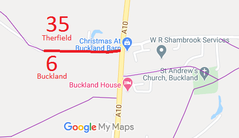 Map showing Therfield 35