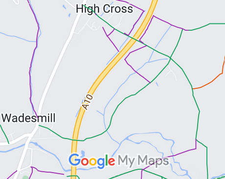 Map showing recorded Thundridge paths