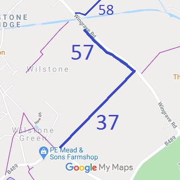 Map showing Tring Rural 37 and 57 BW