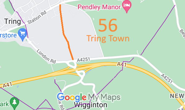 Map showing recorded Tring paths