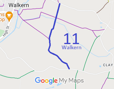 Map showing Walkern 11 Bridleway