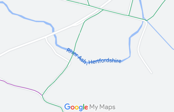 Map showing recorded Wareside paths