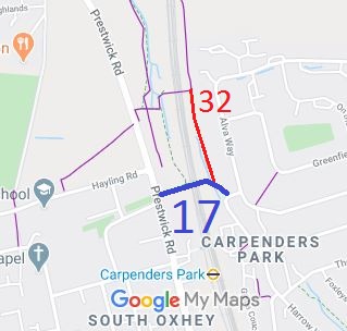 Map showing Watford Rural 17