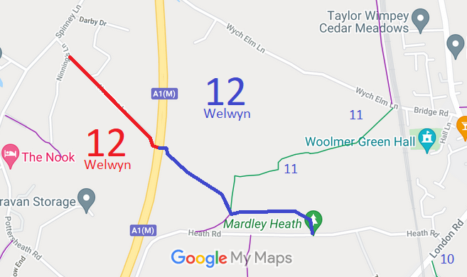 Map showing Welwyn 12
