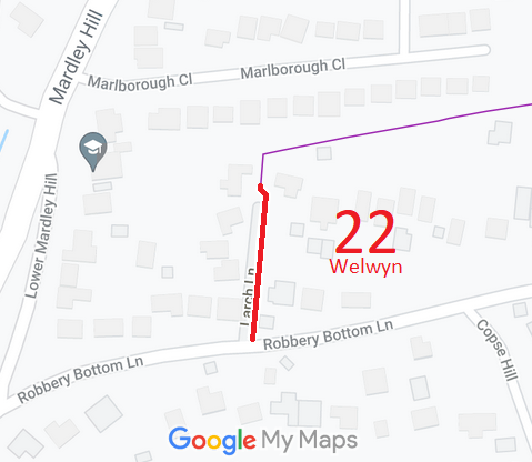 Map showing Welwyn 22