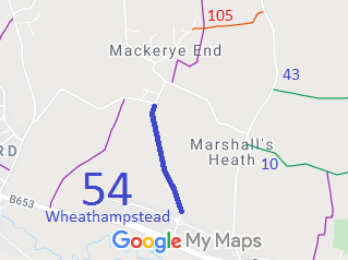 Map showing Wheathampstead 54