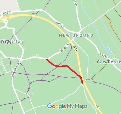 Map showing Wigginton 11 Hill Farm Lane
